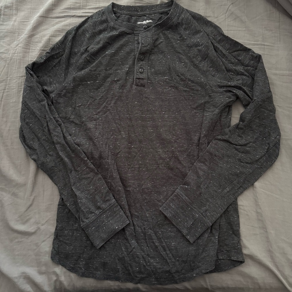 Goodfellow & Co Charcoal Long Sleeve Henley